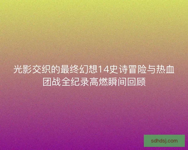 光影交织的最终幻想14史诗冒险与热血团战全纪录高燃瞬间回顾