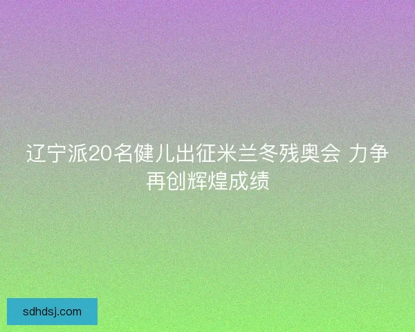 辽宁派20名健儿出征米兰冬残奥会 力争再创辉煌成绩 辽宁派20名健儿出征米兰冬残奥会 力争再创辉煌成绩