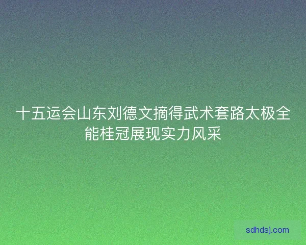 十五运会山东刘德文摘得武术套路太极全能桂冠展现实力风采