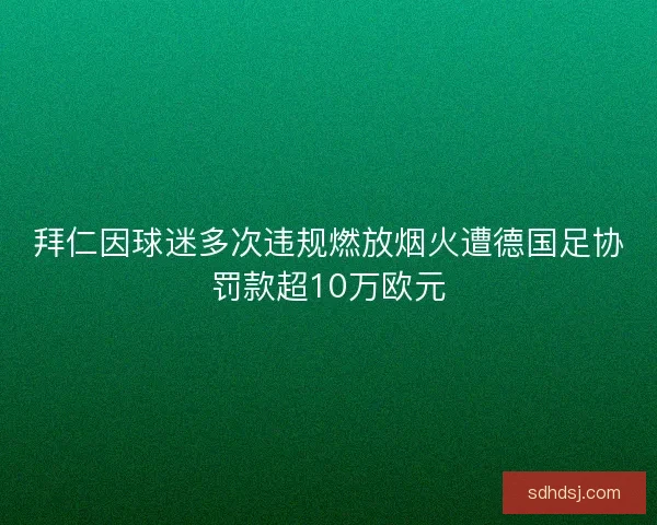 拜仁因球迷多次违规燃放烟火遭德国足协罚款超10万欧元 拜仁因球迷多次违规燃放烟火遭德国足协罚款超10万欧元